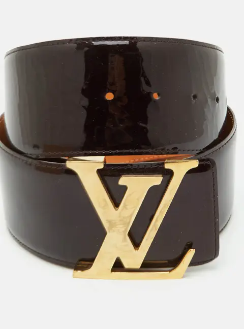 Louis Vuitton LV Initiales 85CM Amarante Vernis Leather Waist Belt