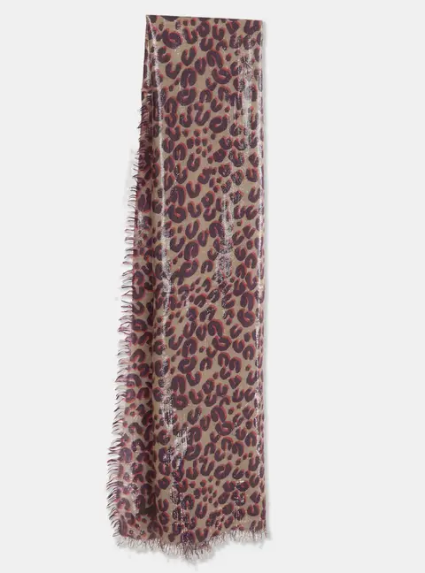 Louis Vuitton x Stephen Sprouse Purple Leopard Print Cashmere Silk Stole