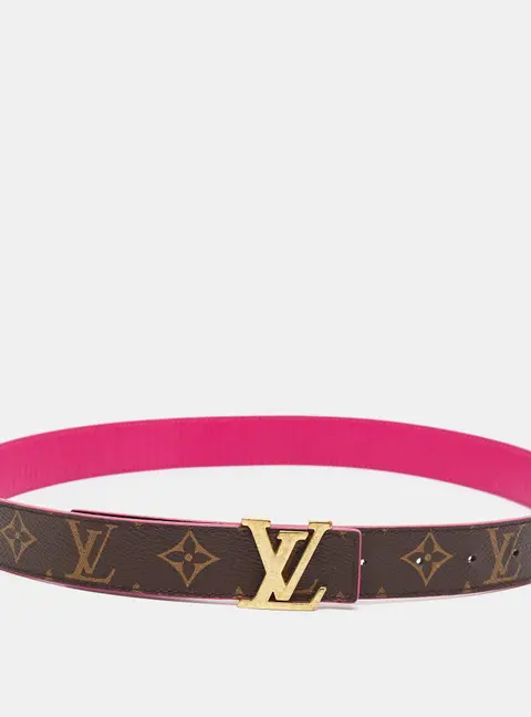 Louis Vuitton LV Initiales 85 CM Reversible Buckle Belt Monogram Canvas