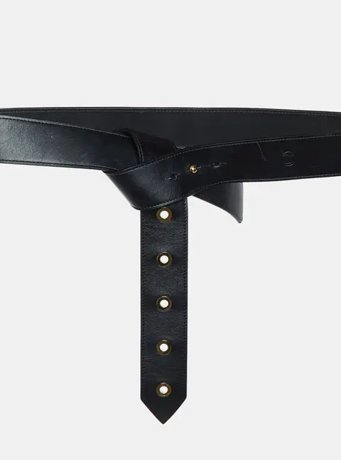 Louis Vuitton Tie The Knot 80CM Black Leather Eyelet Belt