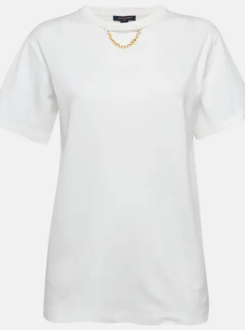 Louis Vuitton White Jersey Crew Neck T-Shirt S