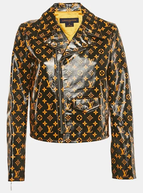 Louis Vuitton Brown Monogram Lamb Leather Biker Jacket M
