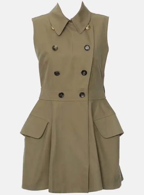 Louis Vuitton Double Breasted Gabardine Dress Size M
