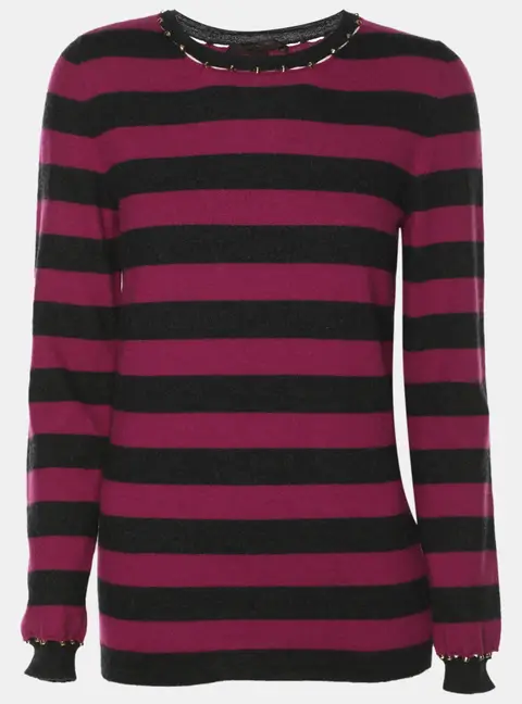 Louis Vuitton Purple/Black Stripe Cashmere Blend Sweatshirt M