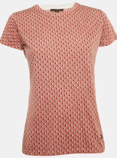 Louis Vuitton Pink Printed Jersey T-Shirt S