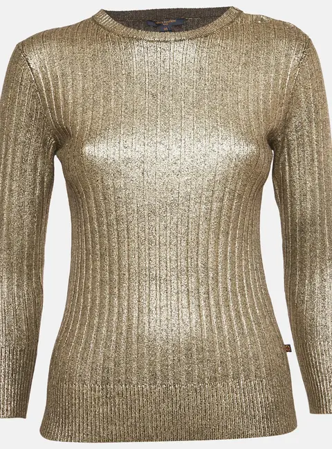 Louis Vuitton Metallic Rib Knit Pullover XS