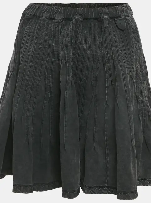 Louis Vuitton Grey Denim Flared Mini Skirt M
