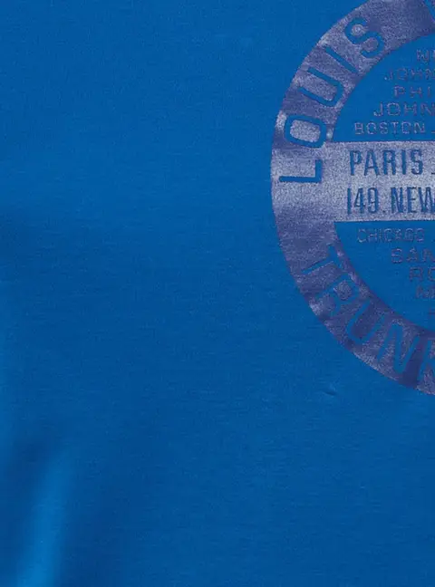 Louis Vuitton Blue Printed Jersey T-Shirt S