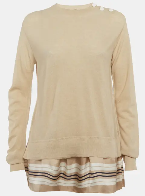 Louis Vuitton Beige Wool Knit Sweater M