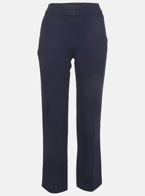 Louis Vuitton Navy Blue Crepe Straight Fit Trousers M