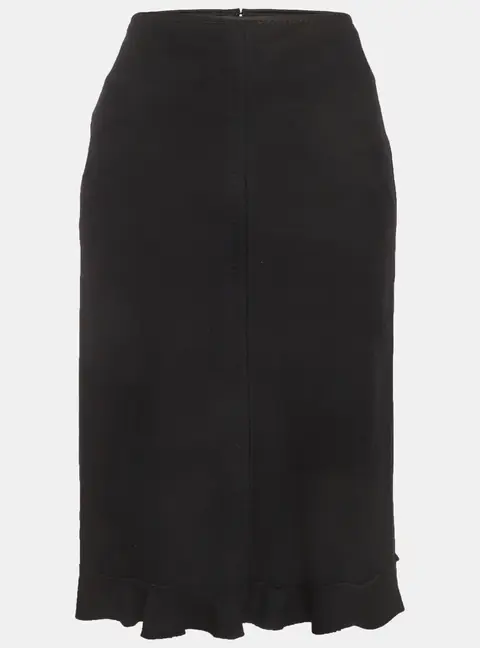 Louis Vuitton Black Wool Pencil Skirt M