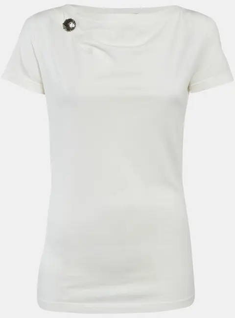 Louis Vuitton White Jersey Cap Sleeve T-Shirt XS