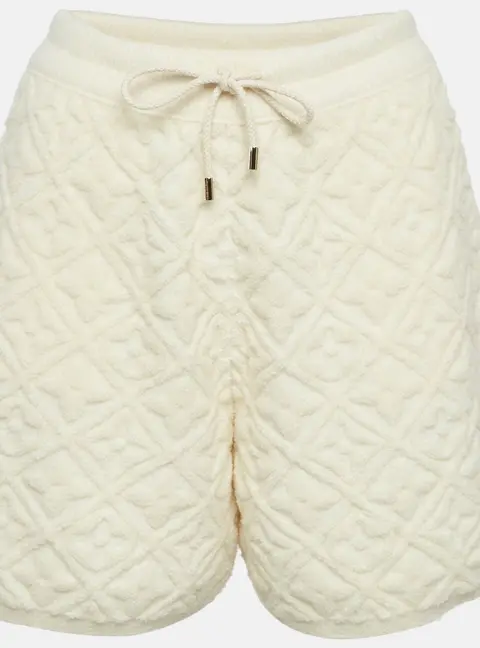 Louis Vuitton Cream Monogram Embossed Terry Shorts M