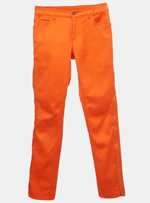 Louis Vuitton Orange Denim Side Zip Up Detail Jeans S/Waist 28"