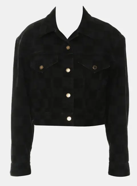 Louis Vuitton Damier Ebene Denim Crop Jacket M