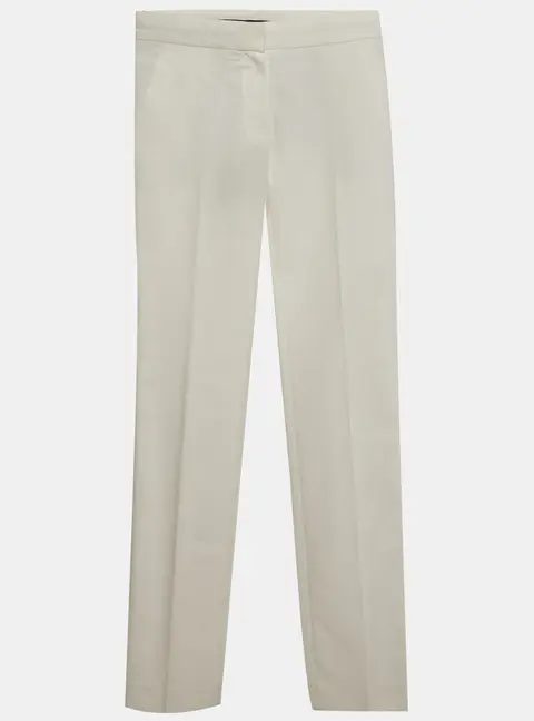 Louis Vuitton White Textured Cotton Trousers S