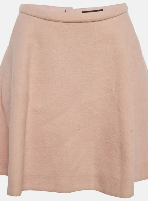 Louis Vuitton Pink Felt Flared Mini Skirt S