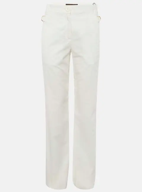 Louis Vuitton White Cotton Straight Fit Chino Pants S