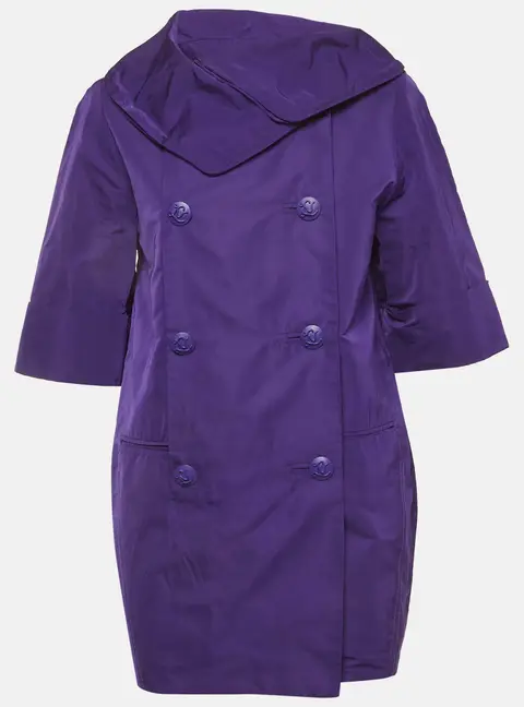 Louis Vuitton Purple Silk Blend Double Breasted Jacket S