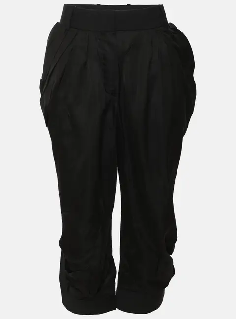 Louis Vuitton Black Satin Capri Pants L