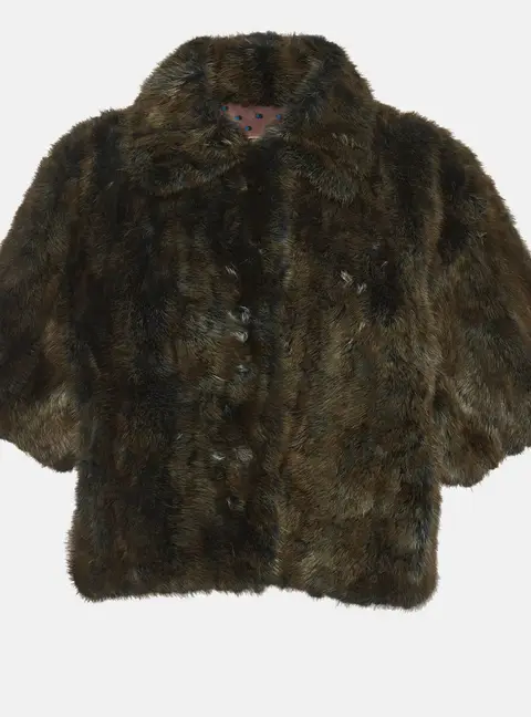 Louis Vuitton Brown Mink Fur Button Front Coat S