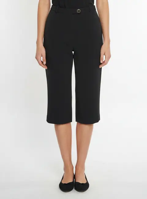 Louis Vuitton Black Crepe Capri Pants L