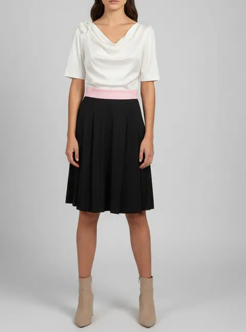 Louis Vuitton Cream Silk Bow Detail Cowl Neck Dress S