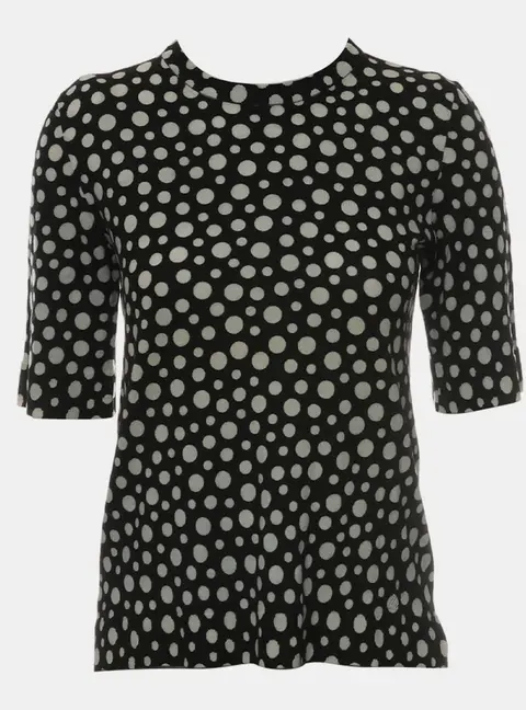 Louis Vuitton X Yayoi Polka Dot Pattern Knit Black/White Wool Top