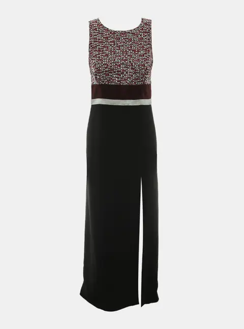 Louis Vuitton Sleeveless Embellished Silk Dress