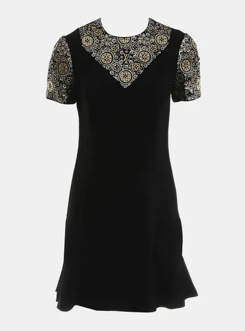 Louis Vuitton Short Sleeve Embellished Dress FR 36