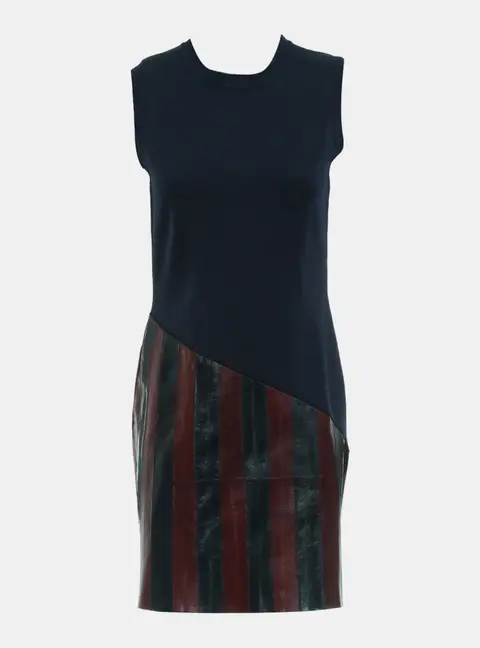 Louis Vuitton Sleeveless Leather Knit Dress
