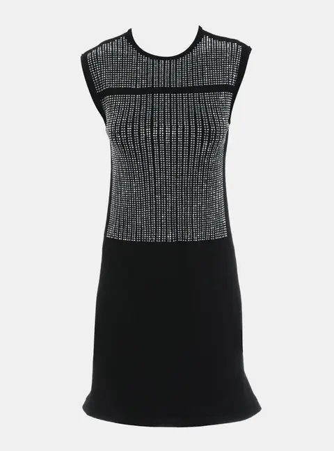 Louis Vuitton Sleeveless Embellished Knit Sheath Dress S