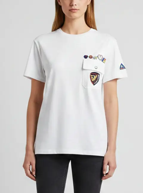 Louis Vuitton White Jersey Embellished Short Sleeve T-Shirt M