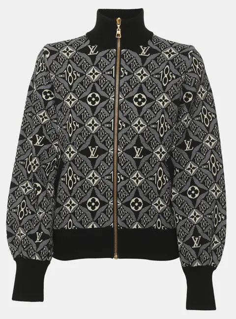 Louis Vuitton Grey Jacquard Since 1854 Bomber Jacket XS