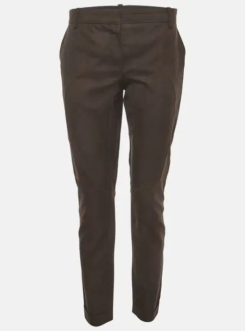 Louis Vuitton Brown Wool Blend Ankle Zip Trousers M