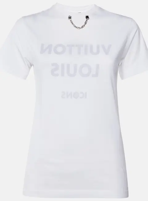 Louis Vuitton White Icons Reversed Logo Print Cotton Crewneck T-Shirt S