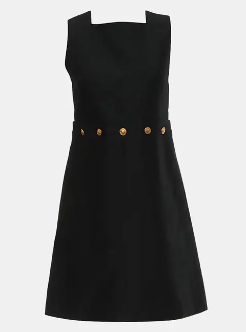 Louis Vuitton Sleeveless Logo Button A-Line Dress