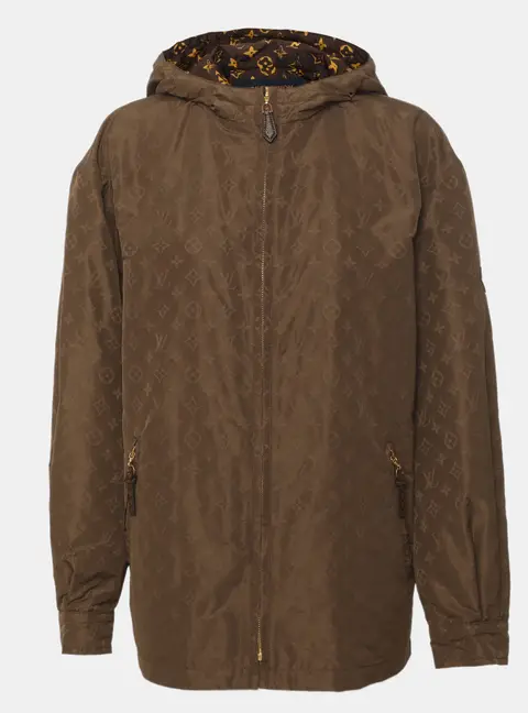 Louis Vuitton Brown Monogram Silk Tech Tech Windbreaker Jacket