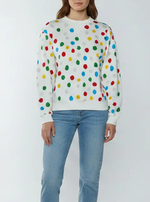 Louis Vuitton x Yayoi Kusama White Painted Dots Cotton Crew Neck Sweatshirt S