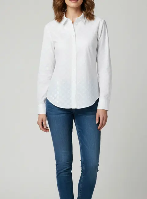 Louis Vuitton White Monogram Fil Coup&eacute; Cotton Slim Fit Shirt S/M