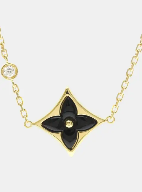 Louis Vuitton Brassle Star Blossom Onyx Diamond Bracelet Yellow Gold 18K Onyx Charm Bracelet Gold,Onyx