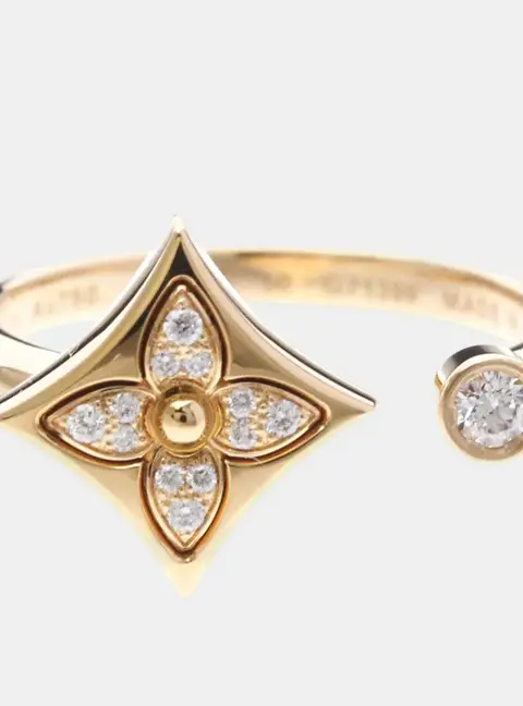 Louis Vuitton Color Blossom Mini Star 18k Pink Gold Women's Ring EU 50