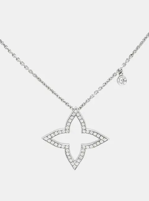 Louis Vuitton Ombre Blossom Diamond 18K White Gold Pendant Necklace