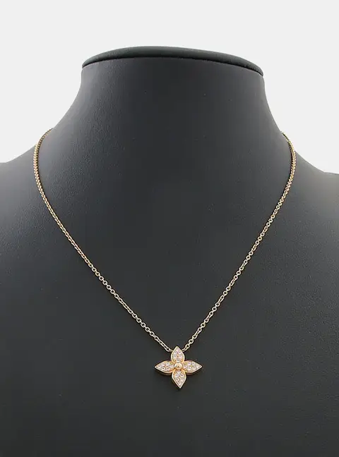 Louis Vuitton 18k Rose Gold Diamond Star Blossom Necklace