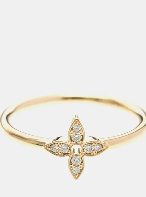 Louis Vuitton Idylle Blossom 18K Pink Gold Diamond Band Ring EU 55