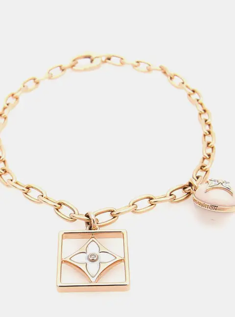 Louis Vuitton 18k Rose Gold Diamond Mother of Pearl, Opal B Blossom Bracelet
