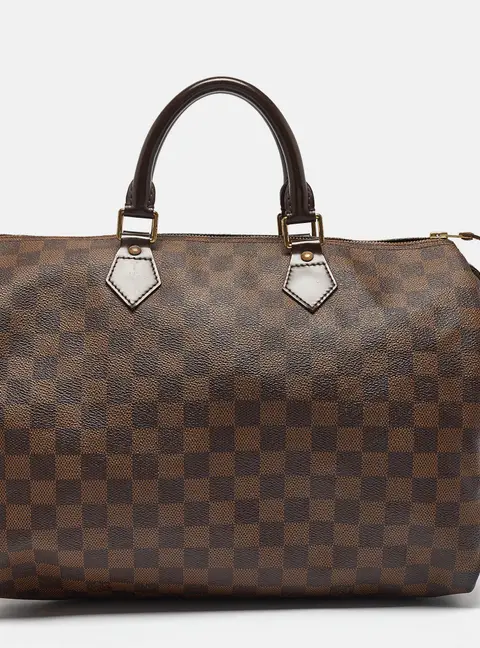 Louis Vuitton Speedy Brown Coated Canvas and Leather Satchel