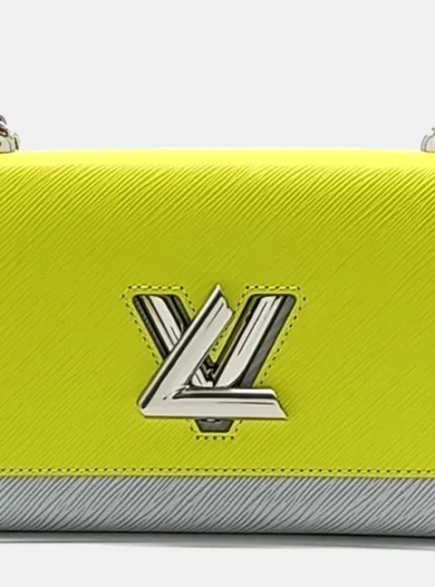 Louis Vuitton Twist MM Yellow Grey Epi Leather Shoulder Bag