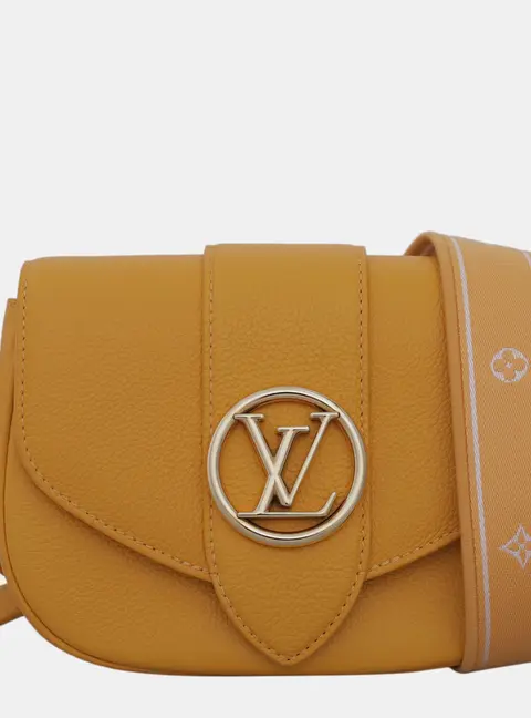 Louis Vuitton Pont 9 Soft PM Light Orange Grained Leather Shoulder Bag