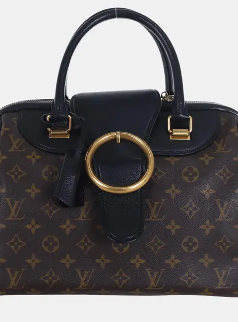 Louis Vuitton Golden Arrow Speedy MM Black Monogram Canvas Leather Top Handle Bag